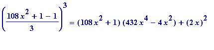 ((108*x^2+1-1)/3)^3 = (108*x^2+1)*(432*x^4-4*x^2)+(...